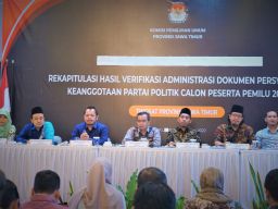 KPU Jatim Gelar Rekapitulasi Hasil Verifikasi Administrasi Parpol Peserta Pemilu 2024