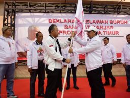 Di Surabaya, Ribuan Buruh Sahabat Ganjar Deklarasi All Out Menangkan Ganjar