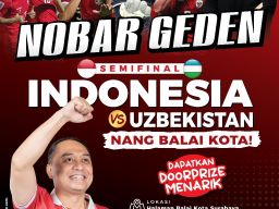 Dukung Timnas U-23, Wali Kota Eri Cahyadi Gelar Nobar di Balai Kota Surabaya