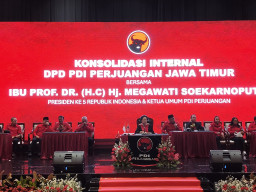 Megawati Hadiri Konsolidasi Internal PDIP Jatim di Surabaya