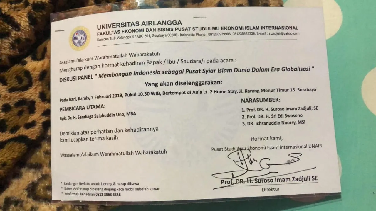 Ksatria Airlangga Kecam Pusat Studi Ekonomi Islam Salahgunakan Nama dan Simbol Unair.
