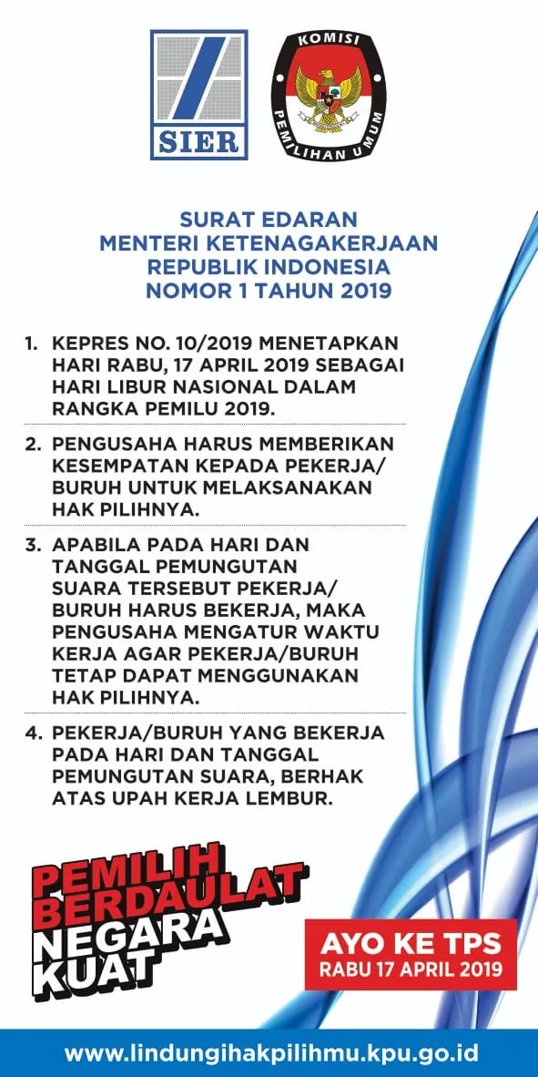SIER Ingatkan Seluruh Pabrik Beri Kesempatan Buruh Mencoblos