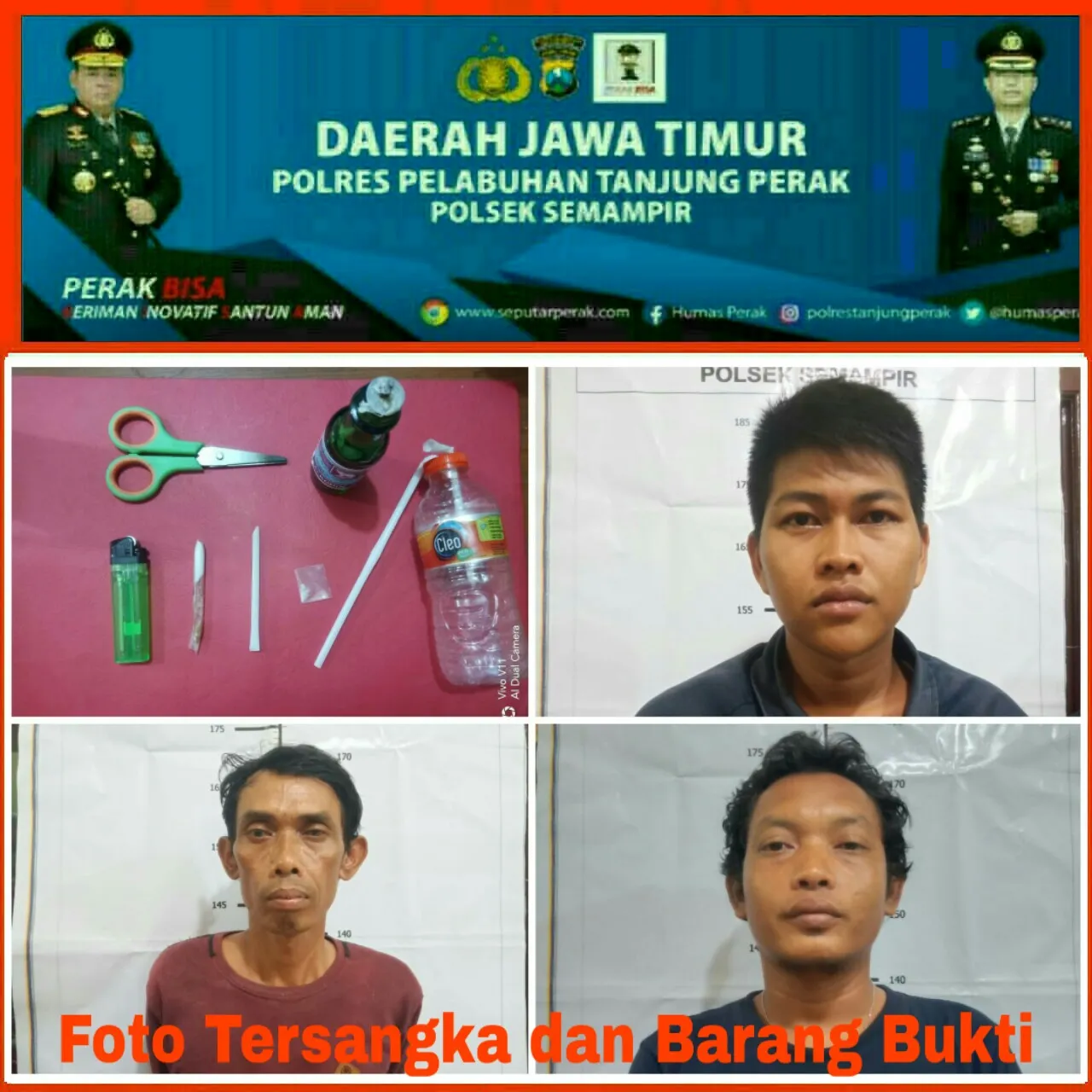 Polsek Semampir Grebek Pesta Sabu di Jalan Kunti, Tiga Orang Diamankan