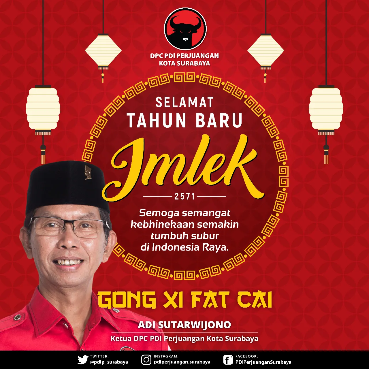 PDIP Surabaya Ajak Kader Ikut Bantu Masyarakat Tionghoa Semarakkan Imlek