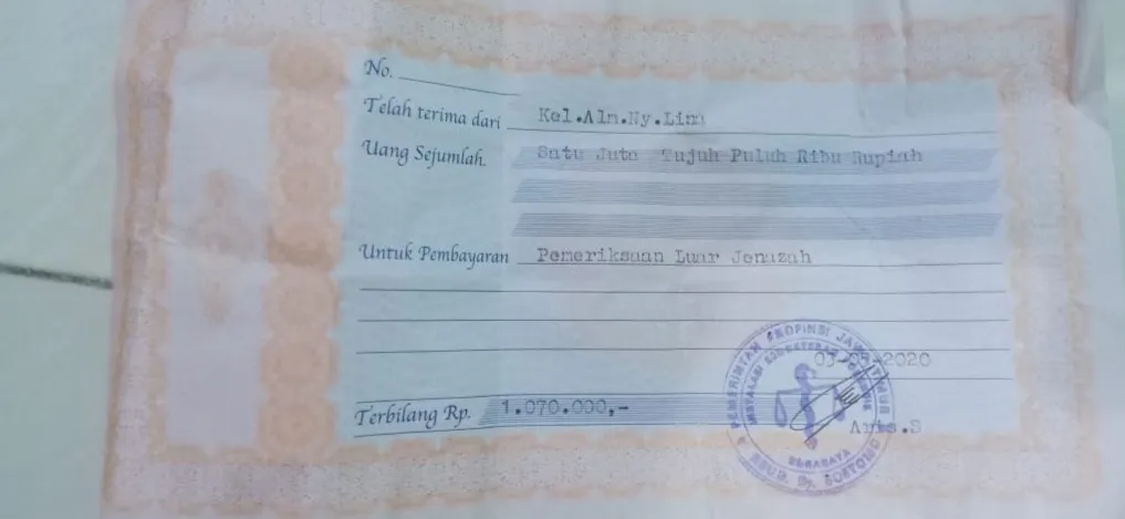 Warga Wiyung Periksa Jenazah Terkait Covid-19 di RSU dr Soetomo Bayar Rp.1,1 Juta