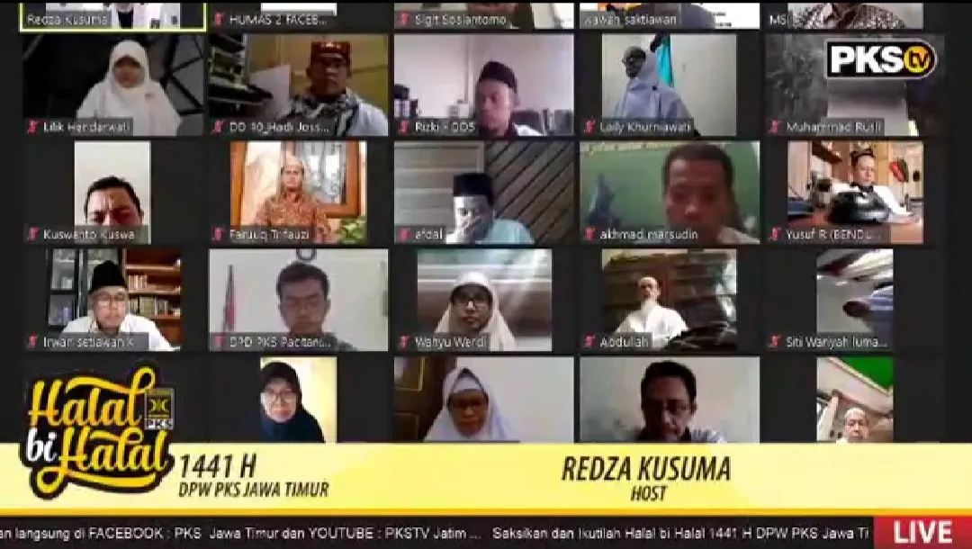 Halal Bihalal Online,PKS Jatim Ajak Kadernya Bersatu Lawan Covid-19