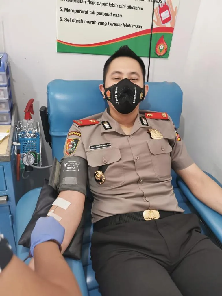 Untuk Kemanusiaan, Kompol Prianggo P. Malau Serdik Sespimmen Angkatan 61 Gelar Donor Darah