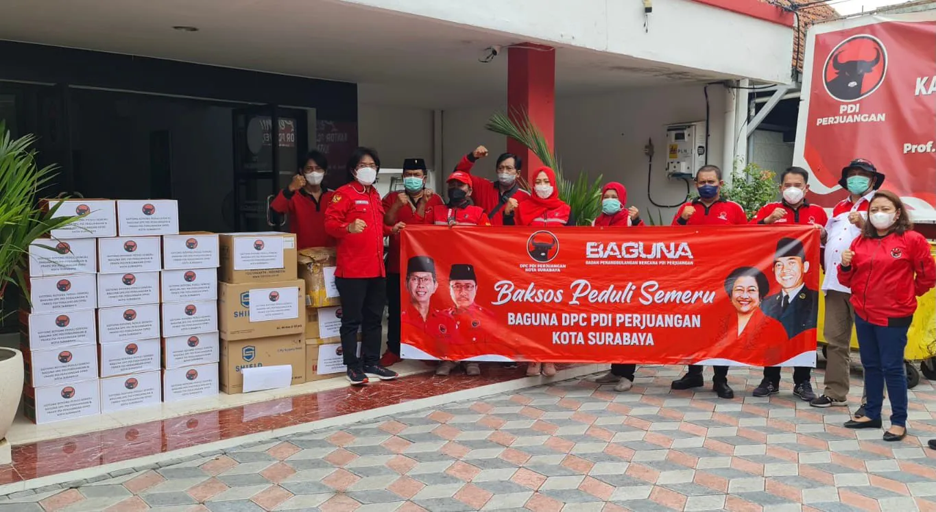 PDIP Surabaya Gerak Cepat, Kirim Bantuan dan Relawan untuk Korban Erupsi Semeru