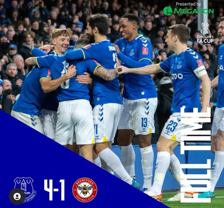 Piala FA Putaran Ke-4: Everton Pesta Gol, Brentford Menangis Dalam Rintihan