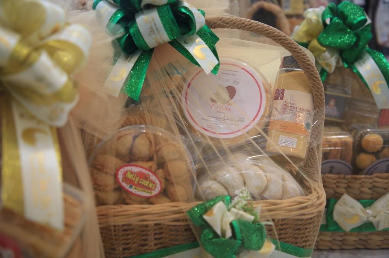 Contoh Hampers Lebaran yang di Pamerkan di Surabaya Kriya Gallery (SKG) Reborn di Merry,Sabtu (23/04/2022)