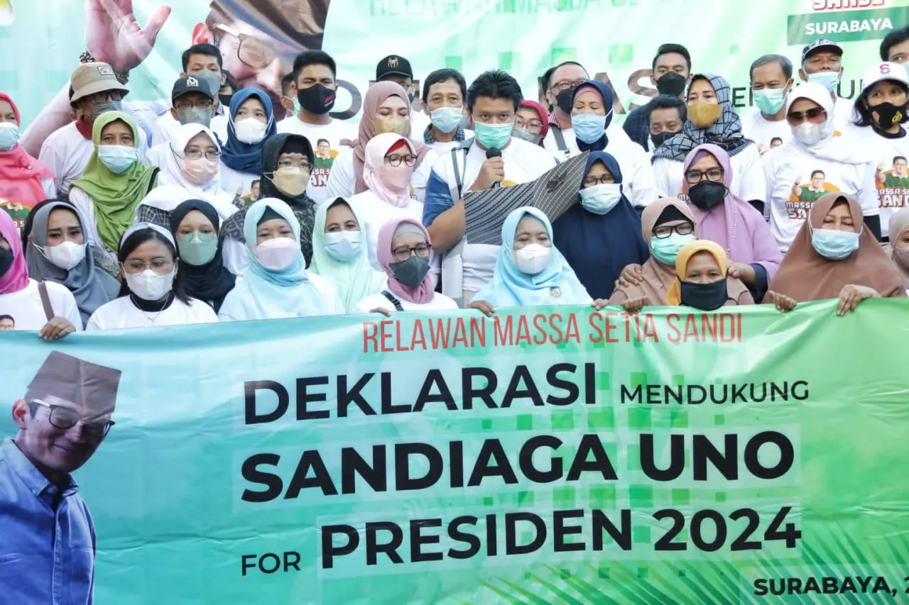 Ini Alasan Massa Setia Sandi Surabaya Dukung Sandiaga Uno Maju Pilpres 2024