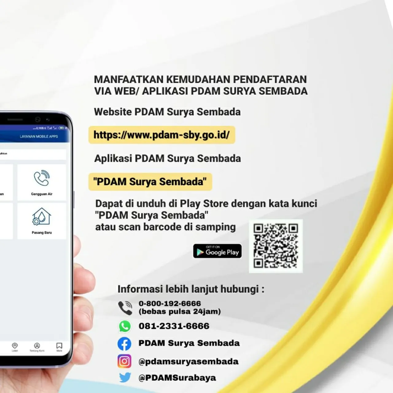PDAM Surya Sembada Kota Surabaya Kembali Gelar Diskon Pasang Baru