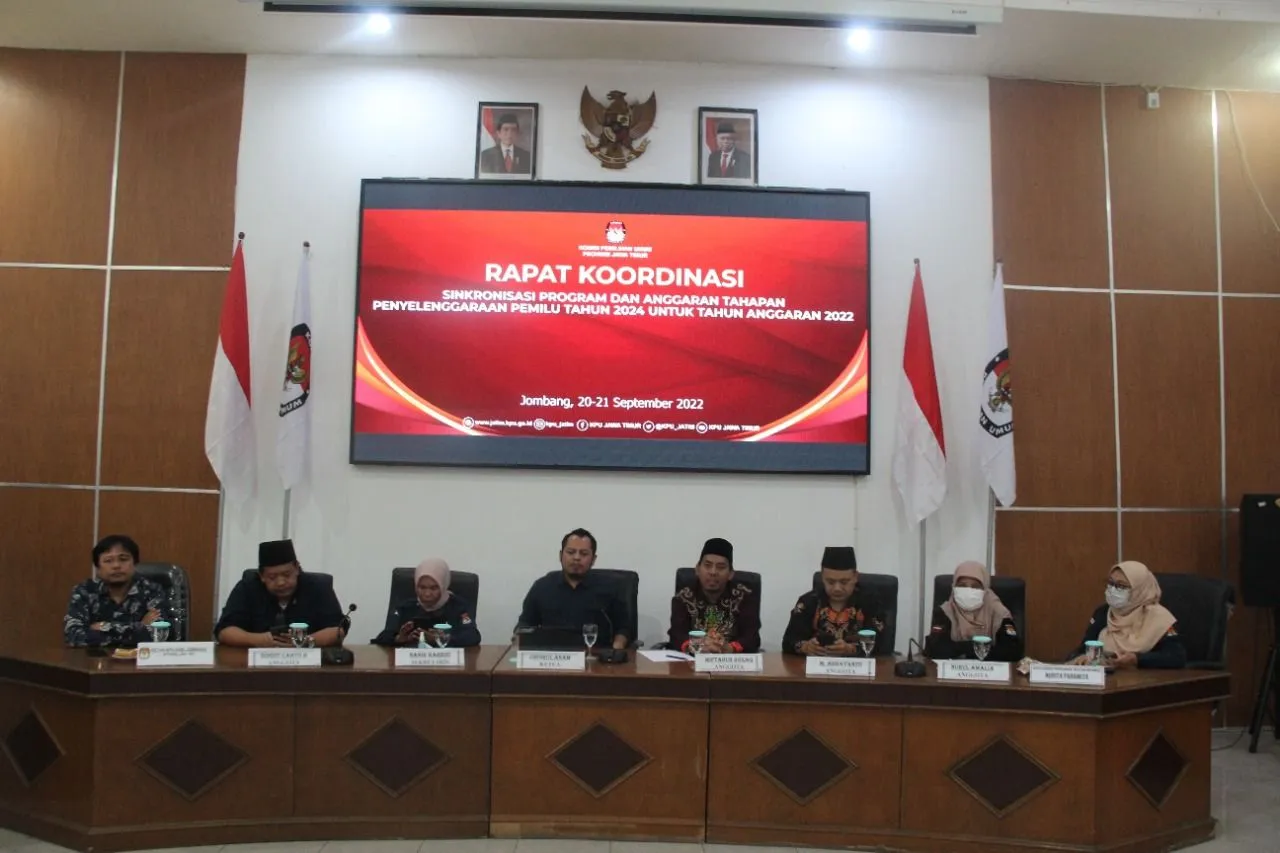 KPU Jatim Sinkronkan Program dan Anggaran Tahapan Pemilu TA 2022 dengan KPU Kabupaten/Kota