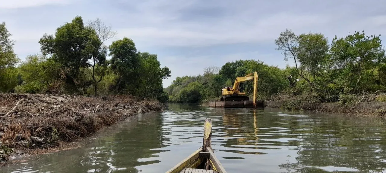 Pemkot Surabaya Lakukan Normalisasi Sungai di Kawasan Mangrove Wonorejo