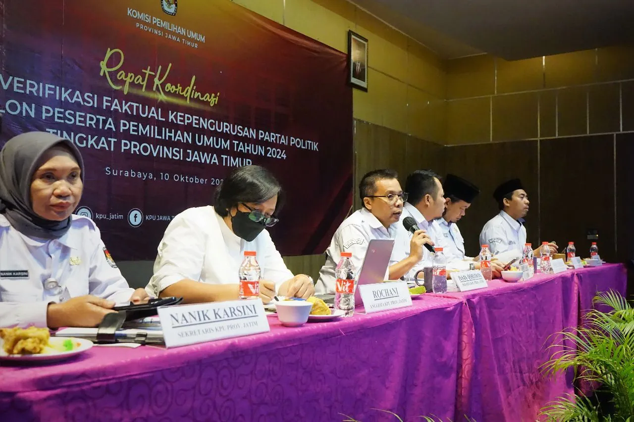 Jelang Verifikasi Faktual Parpol Calon Peserta Pemilu 2024, KPU Jatim Samakan Persepsi