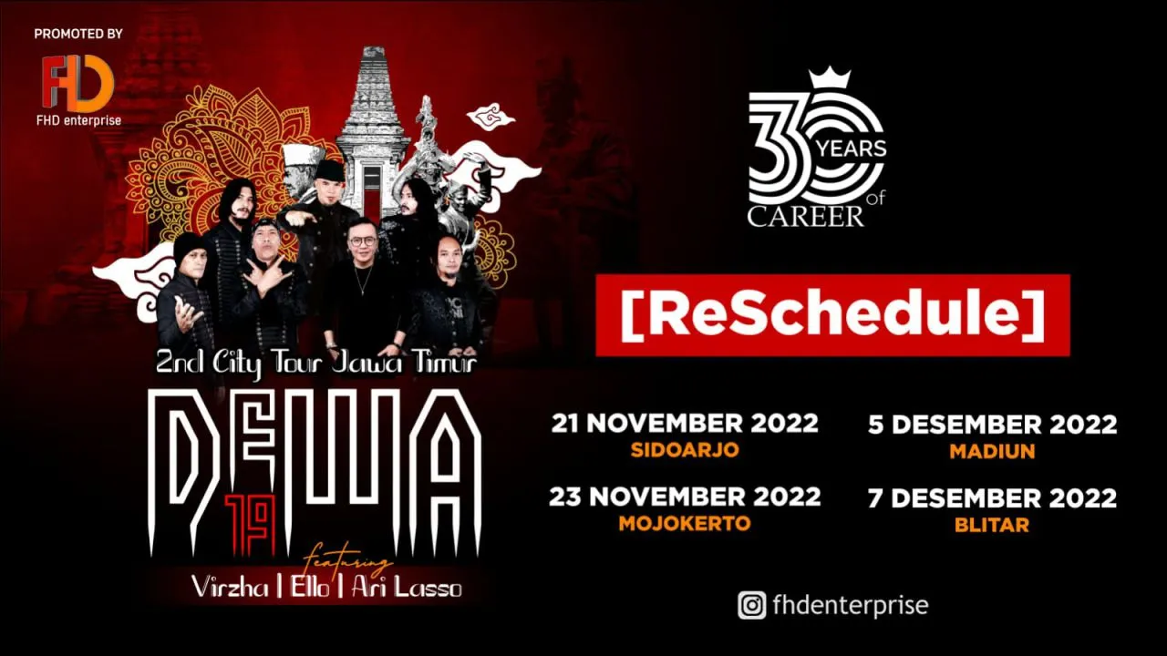 Konser Tour Dewa 19 Empat Kota di Jatim Ditunda, Ini Jadwalnya