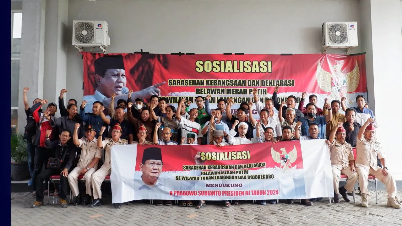 Relawan "Merah Putih" Bumi Ronggolawe Komitmen Dukung Prabowo Presiden 2024