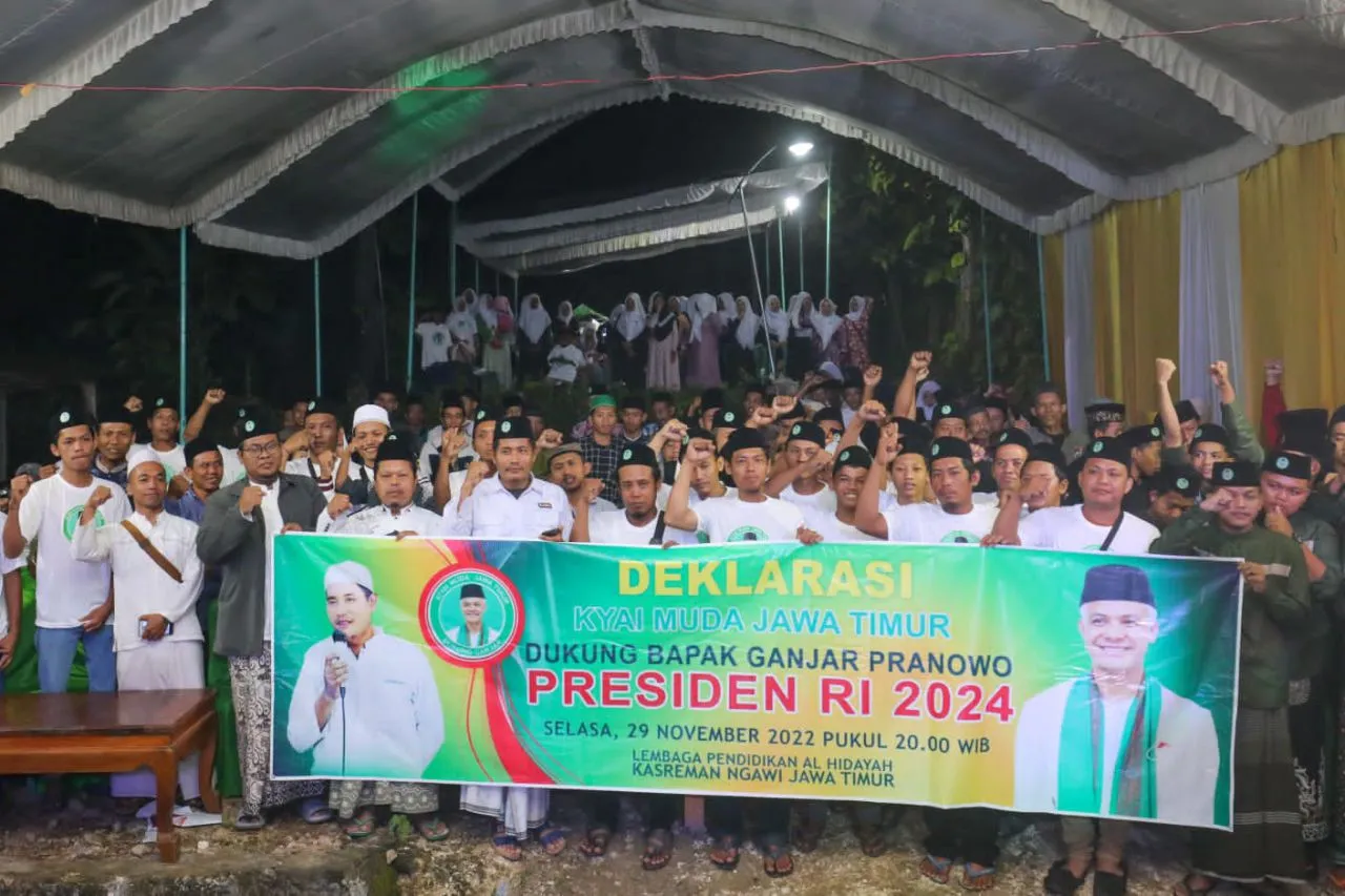 Kepincut Ekonomi Pesantren, Ribuan Kyai Muda di Ngawi Dukung Ganjar Nyapres 2024