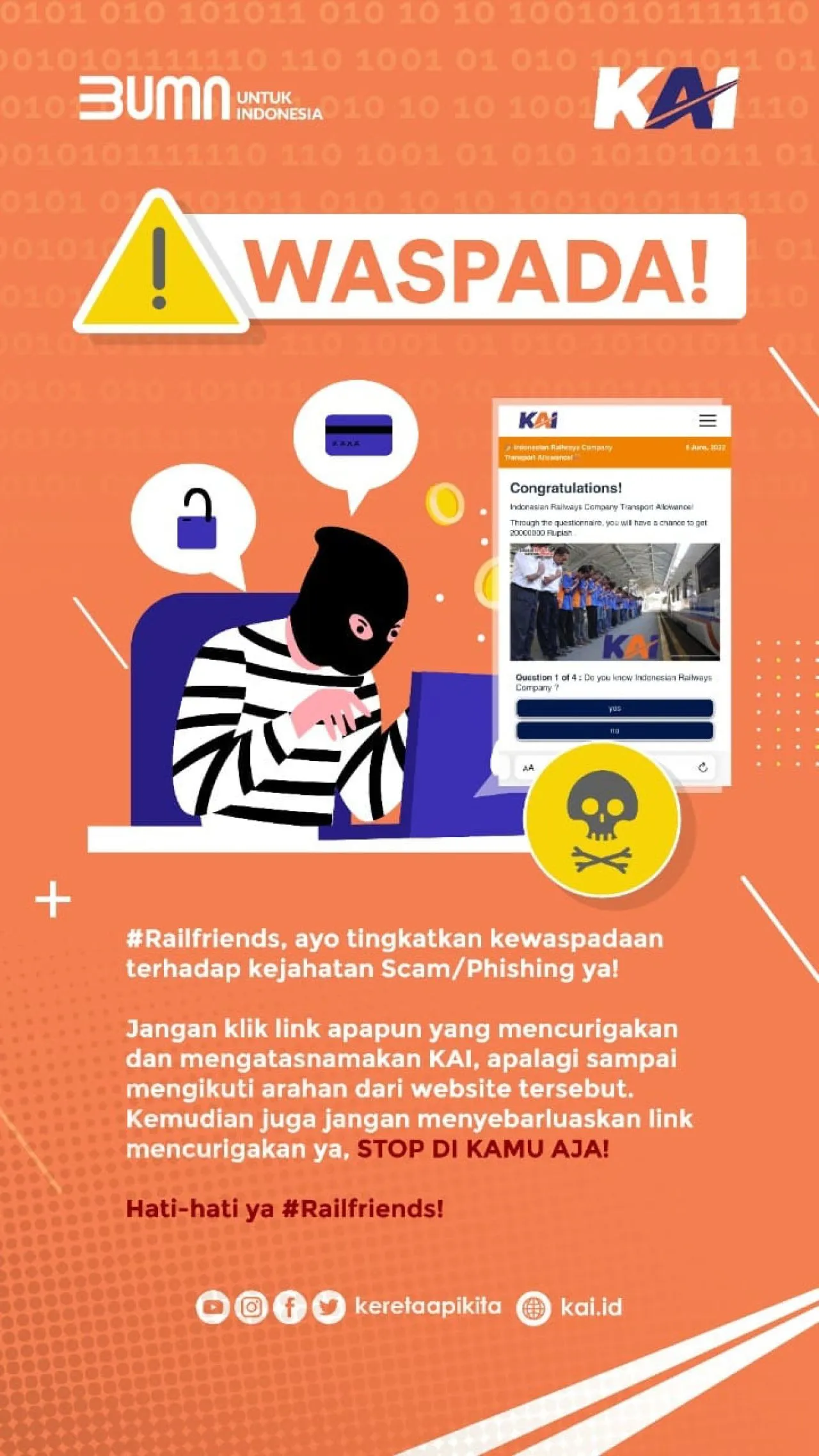 PT KAI Himbau Agar Masyarakat Waspada Terhadap Penipuan Berkedok Tiket Promo