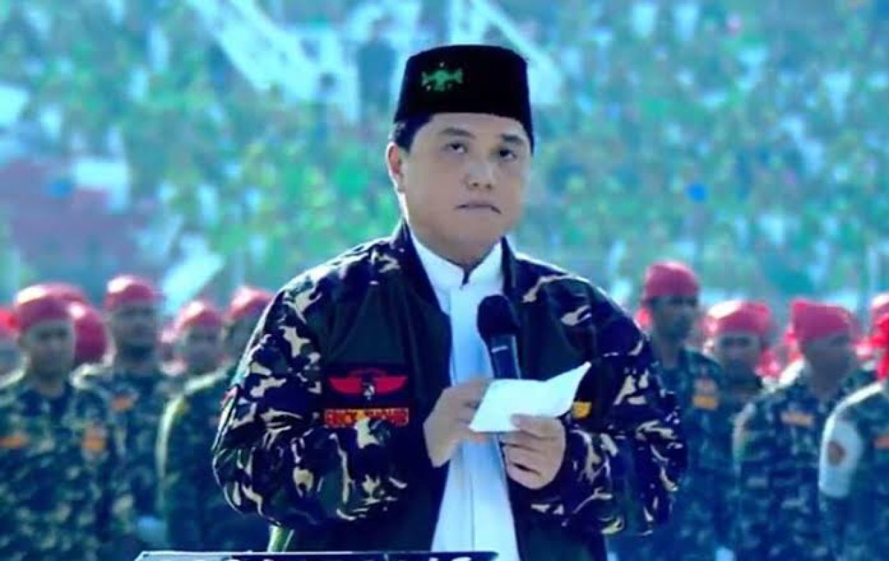 Pakai Baju Banser di Resepsi 1 Abad NU, Erick Thohir: Nahdlatul Ulama Punya Peran Penting Perkuat Nilai - nilai Kebangsaan