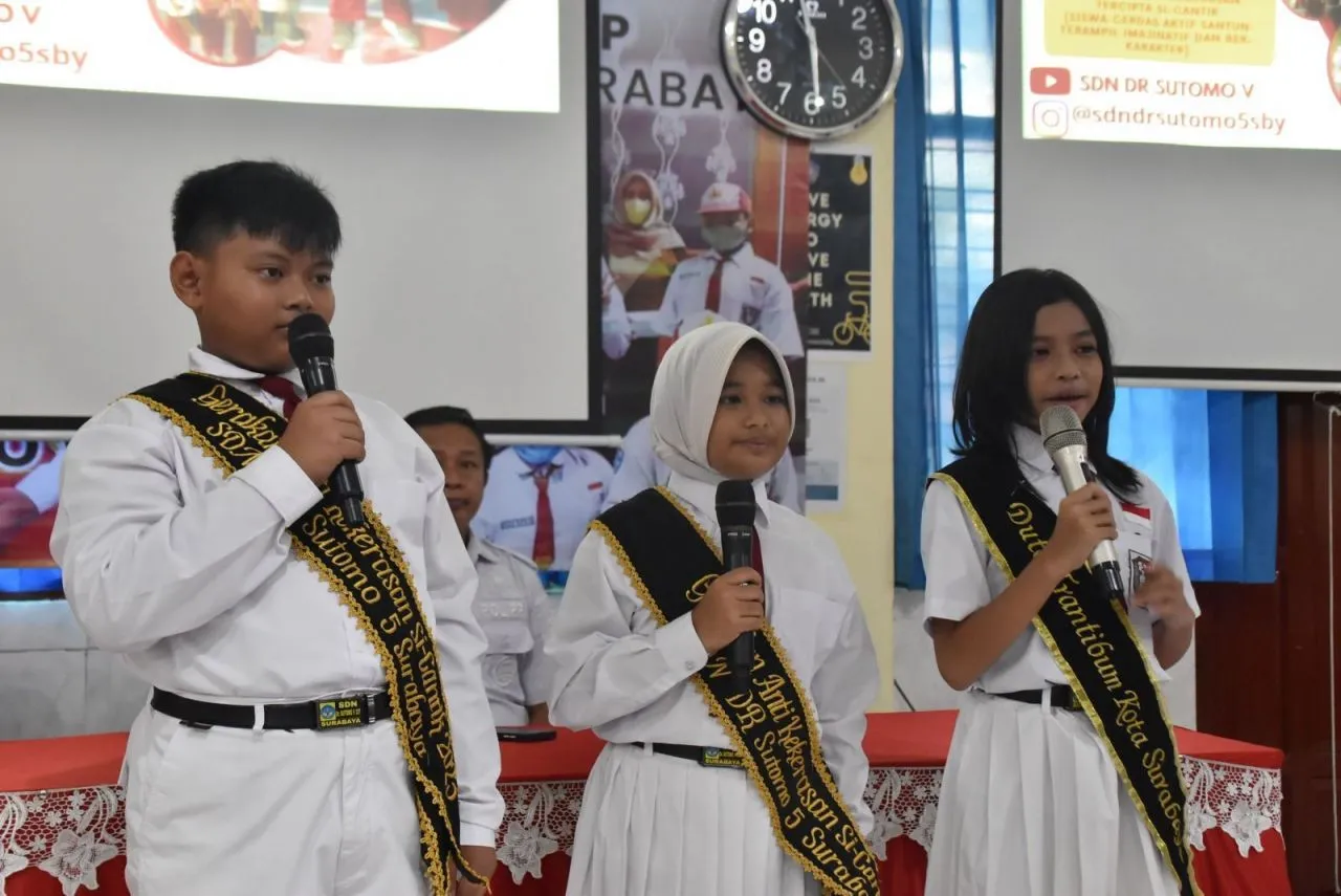 Begini Keseruan Puluhan Siswa SD di Surabaya Ikuti Seleksi Duta Trantibum