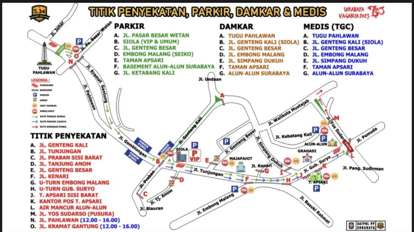 Begini Skema Pengalihan Arus Lalin dan Pengamanan Jelang Event Surabaya Vaganza 2023
