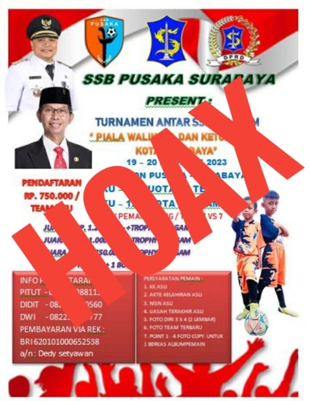 Beredar Poster Event Turnamen SSB Antar se-Jatim, Pemkot Surabaya: Itu Hoax!