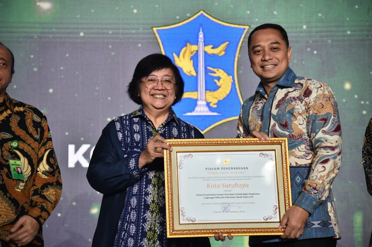 Kembali Raih Delapan Kali Penghargaan Nirwasita Tantra, Wali Kota Eri: Bukti Kualitas Udara Surabaya Bersih