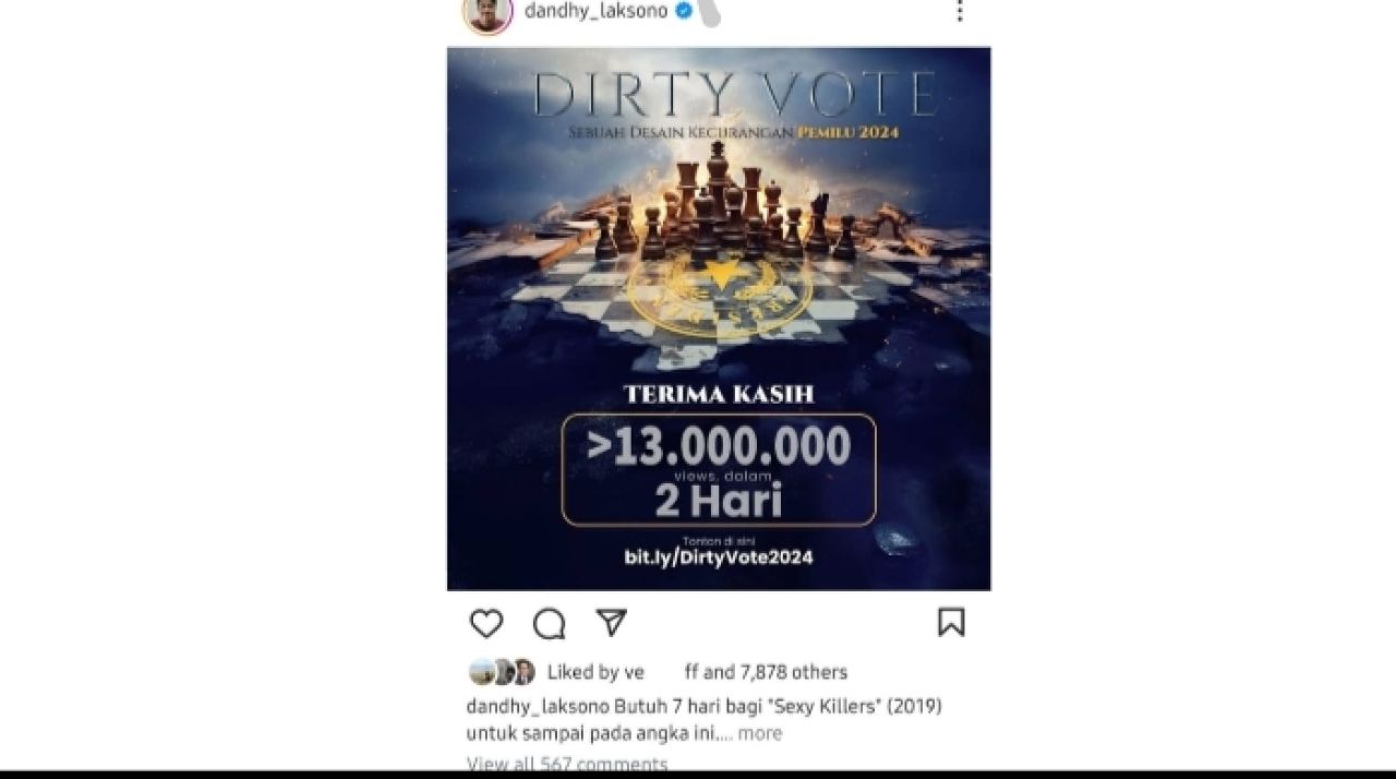 Filem Dirty Vote Terkena Banned, Rezim Jokowi Panik?