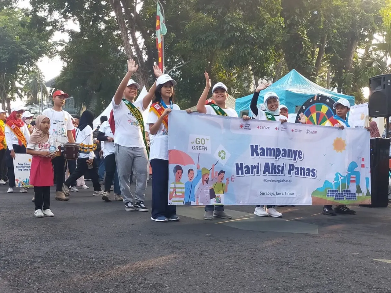 PMI Surabaya Gelar Kampanye Hari Aksi Anti Panas di Taman Bungkul