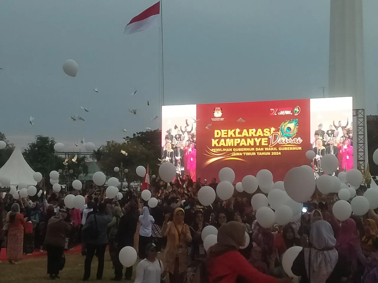 KPU Gelar Deklarasi Kampanye Damai Pilgub Jatim 2024