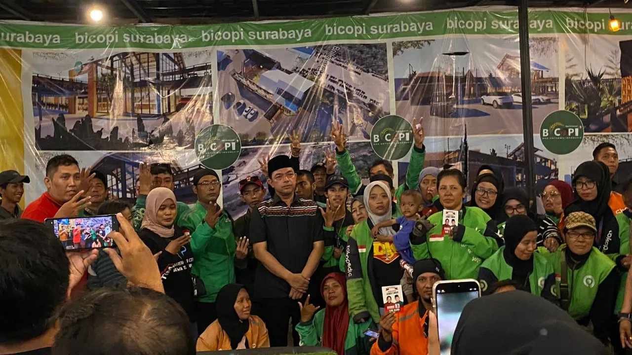 Ini Alasan Puluhan Driver Ojol Deklarasi Dukung Cagub Risma - Gus Hans 