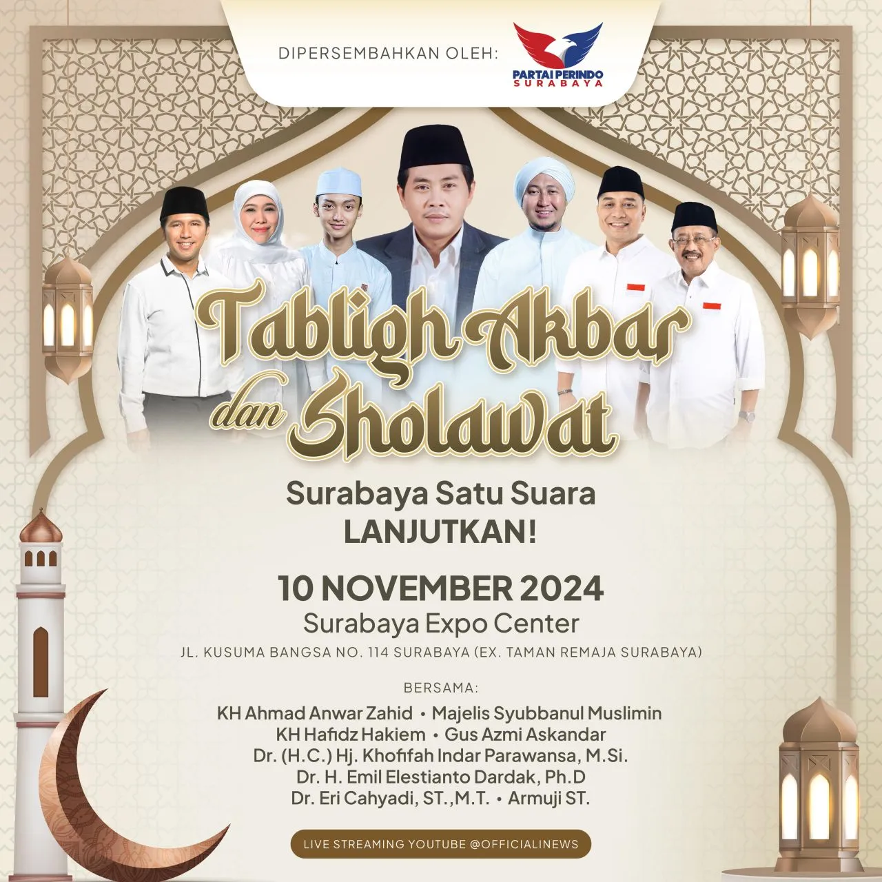 Perindo Gelar Tabligh Akbar Bareng  Eri-Armuji untuk Keberkahan Surabaya