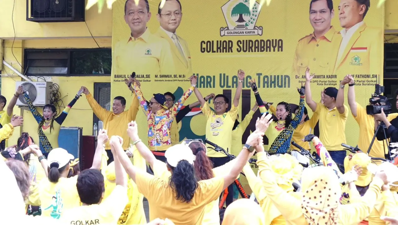 Golkar Surabaya dan Warga Bersinergi Sukseskan Rekor MURI Senam Serentak Nasional