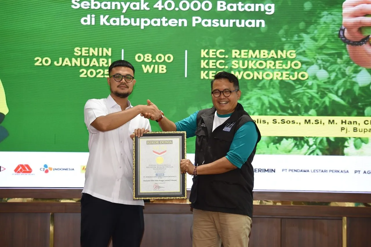 SIER Catatkan Rekor Dunia MURI Tanam Mangga Putar Terbanyak