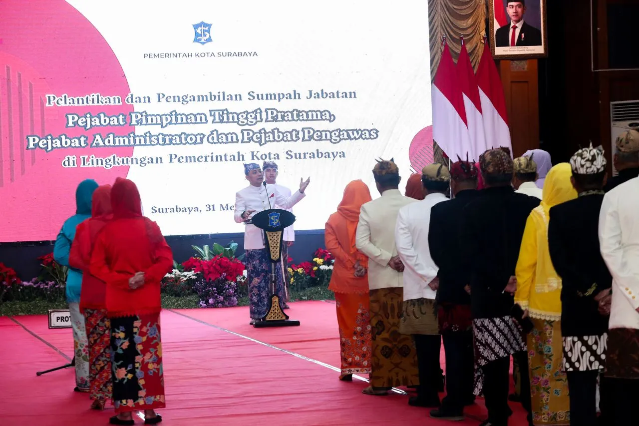 Pemkot Surabaya Lantik 223 Pejabat, 55 Promosi Lewat Proposal dan Asesmen
