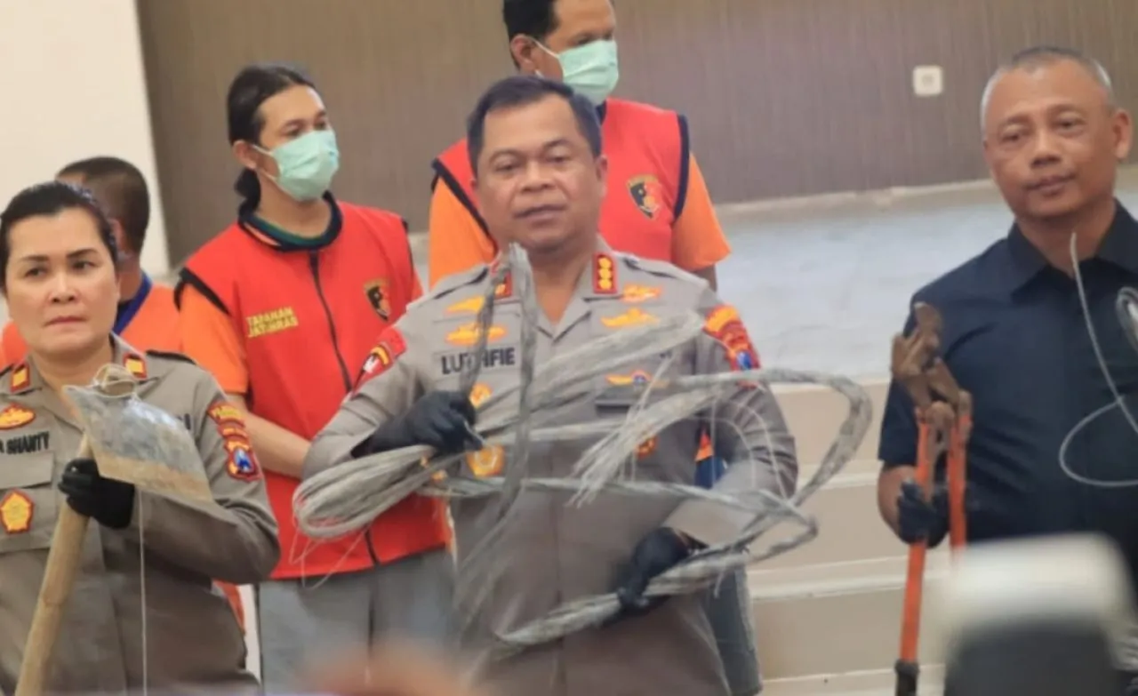 Polisi Ringkus Dua Pencuri Kabel PJU di Surabaya