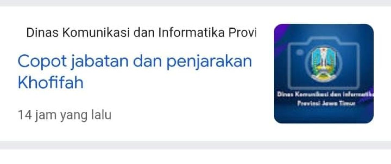 Website Diskominfo Jatim Diretas, Artikel Provokatif