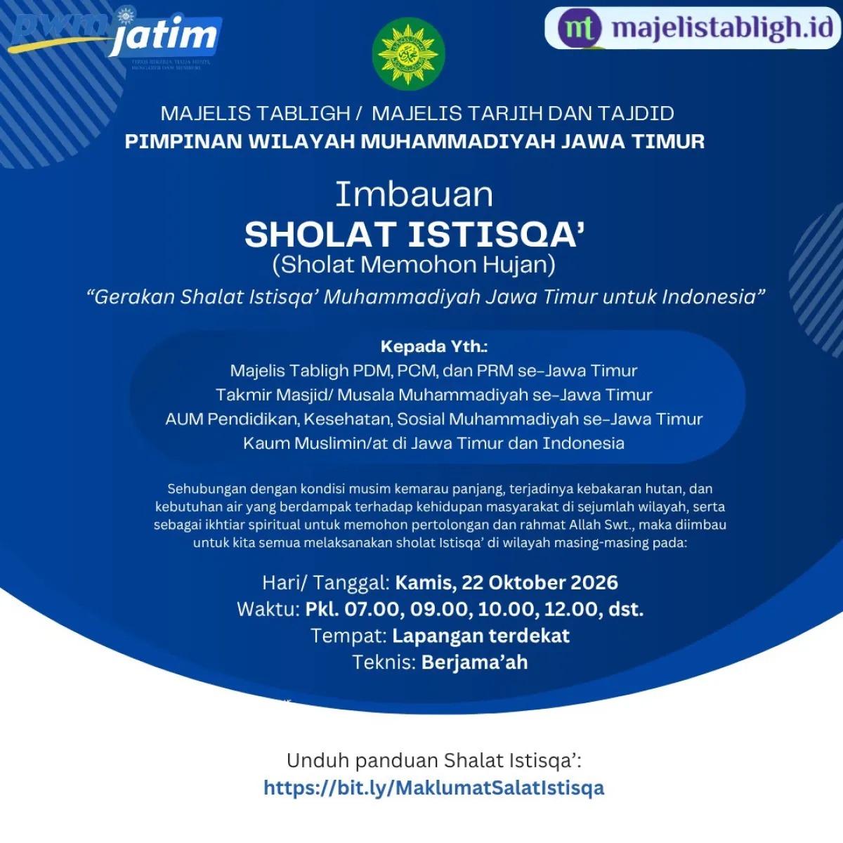 Muhammadiyah Jatim Serukan Salat Istisqa, Ikhtiar Turunkan Hujan