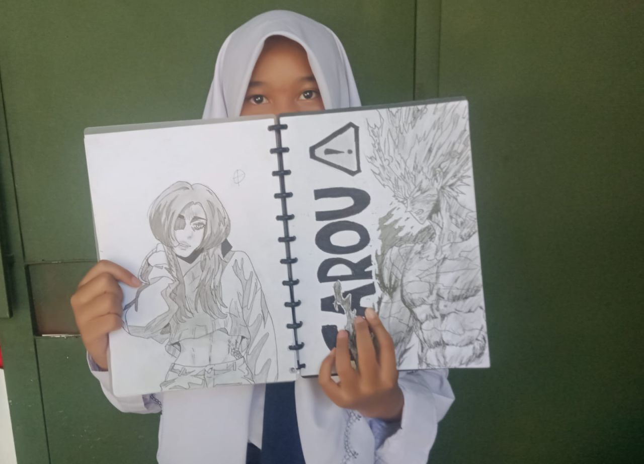 Hobi Menggambar Anime Sejak Wabah Covid, Siswi SMP Ini Ingin Bikin